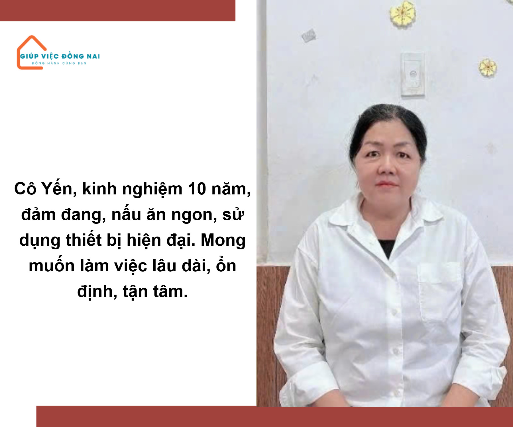 Chị Trương Ngọc Yến, sinh năm 1971, quê Hồ Chí Minh cần  tìm việc