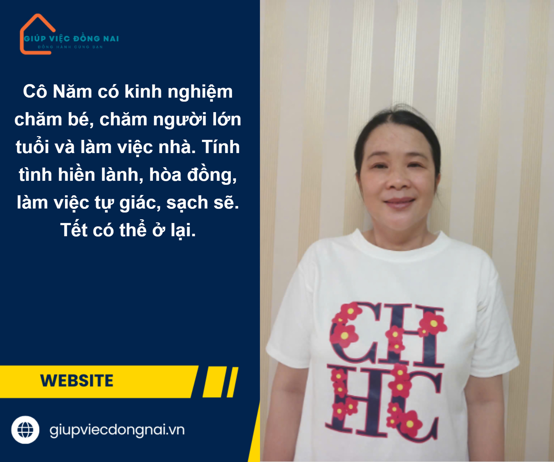 Chị NGUYỄN THỊ HOA, sinh năm 1981, quê Quảng Bình cần tìm việc