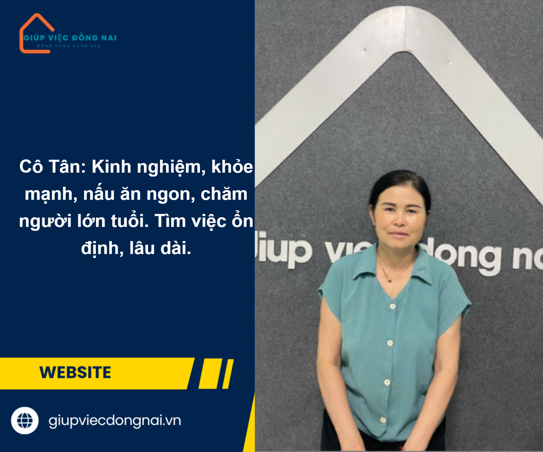 Chị PHẠM THỊ TÂN, sinh năm 1972, quê Hà Tĩnh cần tìm việc