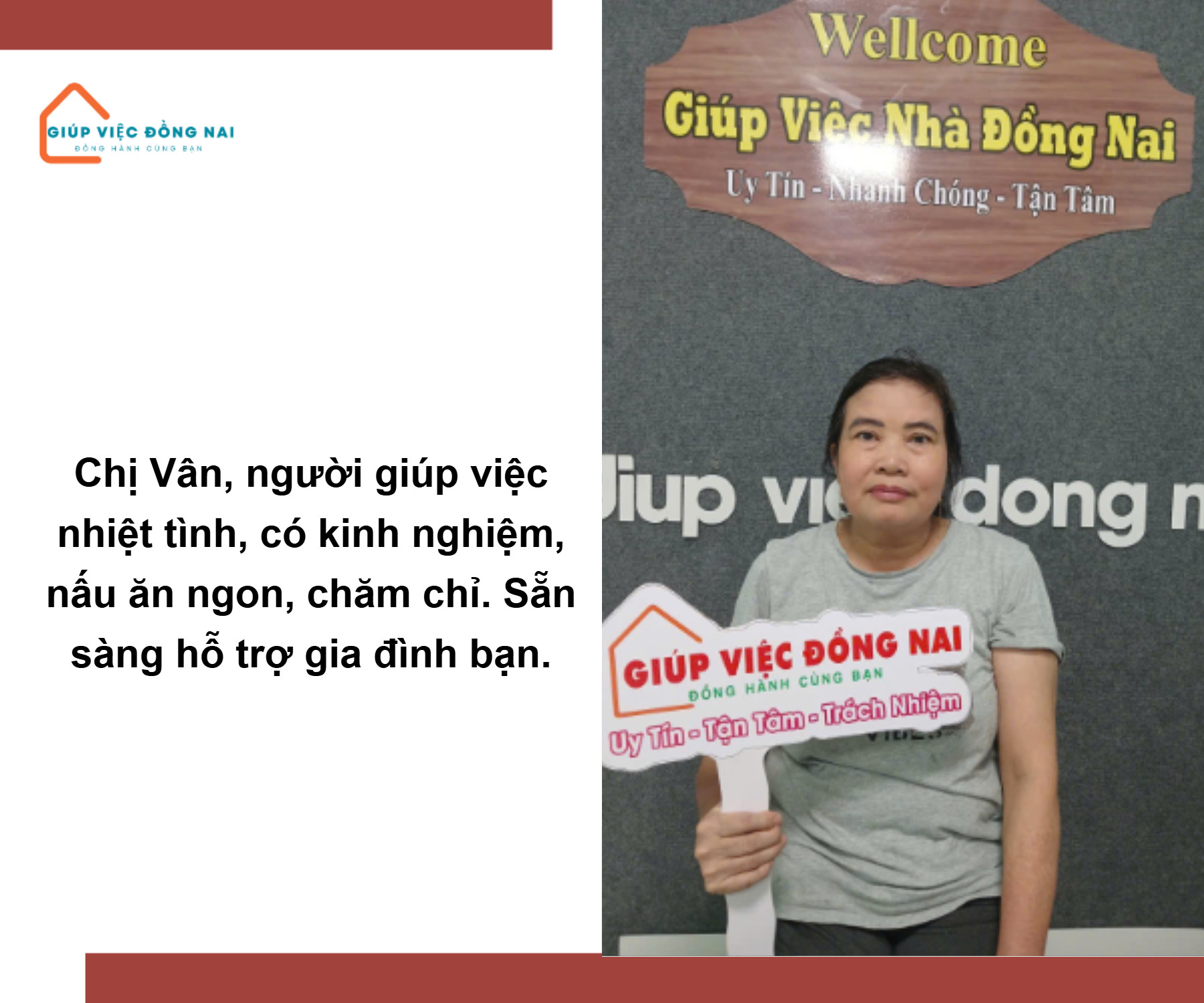 Chị NGUYỄN THỊ VÀN, sinh năm 1973, quê Đồng Nai cần tìm việc