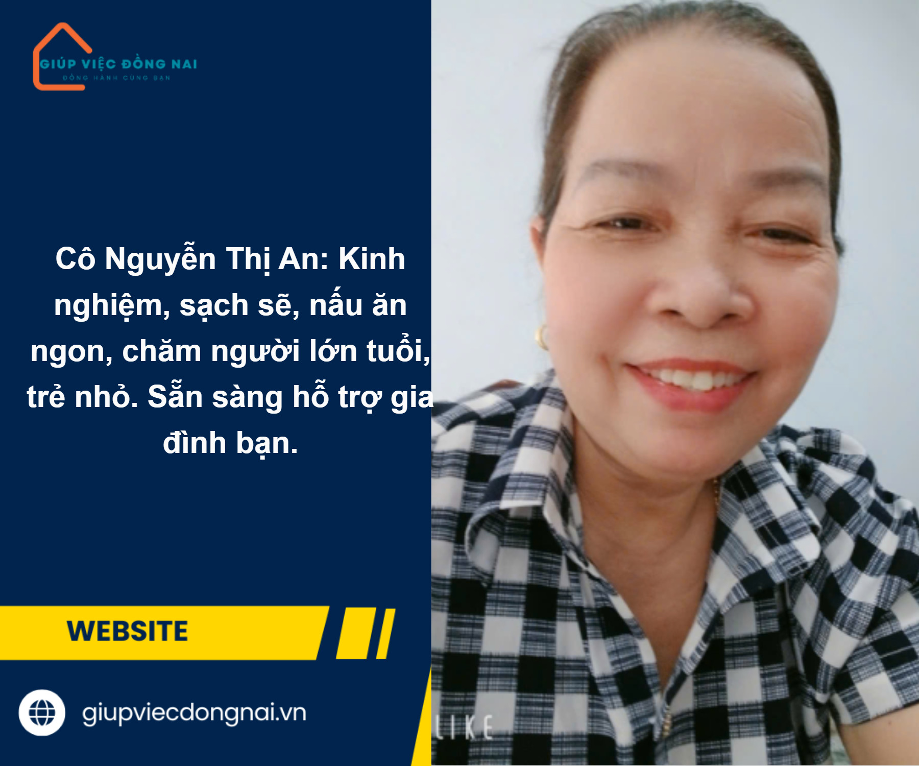 Chị NGUYỄN THỊ AN, sinh năm 1967, quê Thanh Hóa cần tìm việc