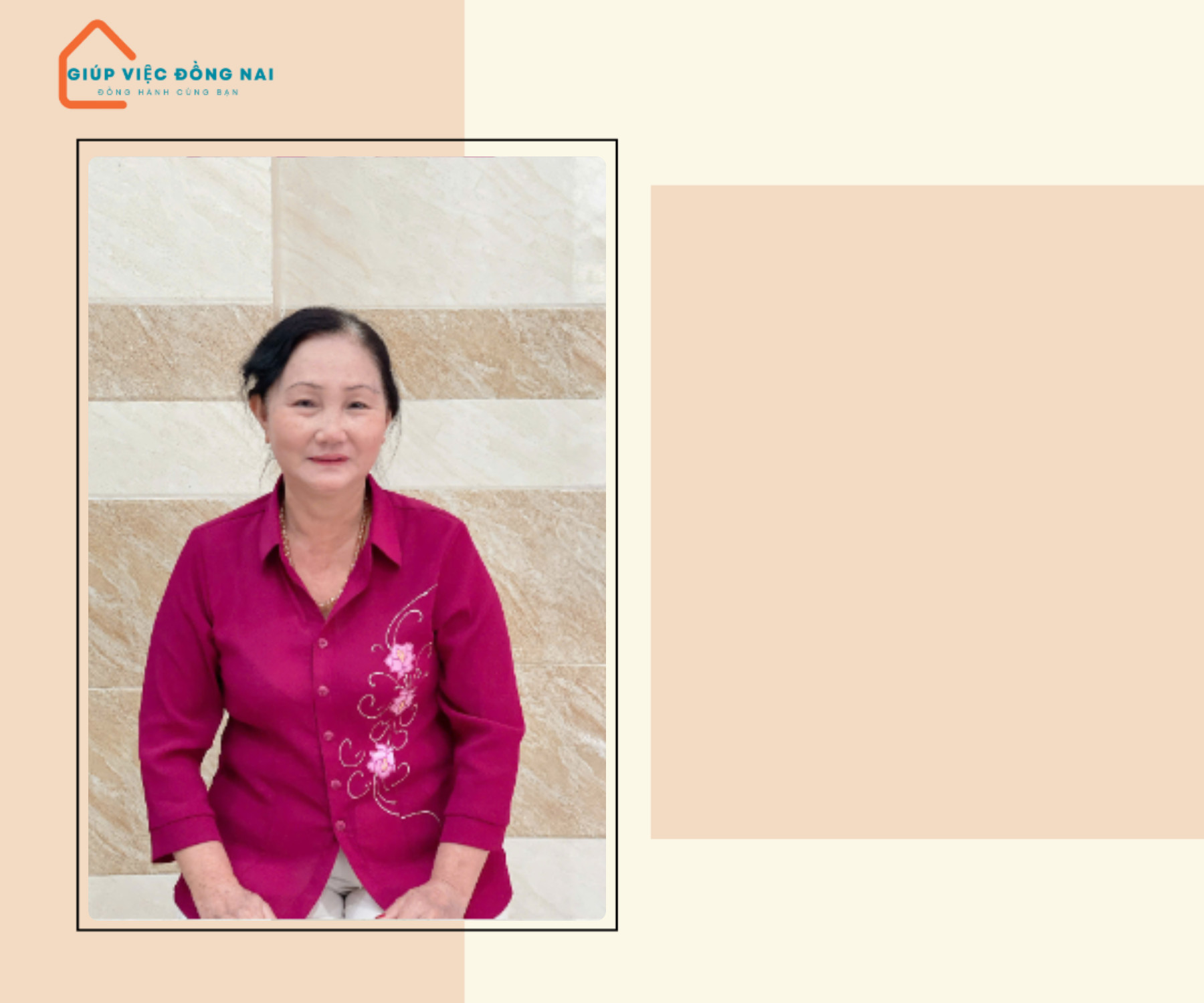 Chị NGUYỄN THỊ TÂM, sinh năm 1968, quê Nghệ An cần tìm việc