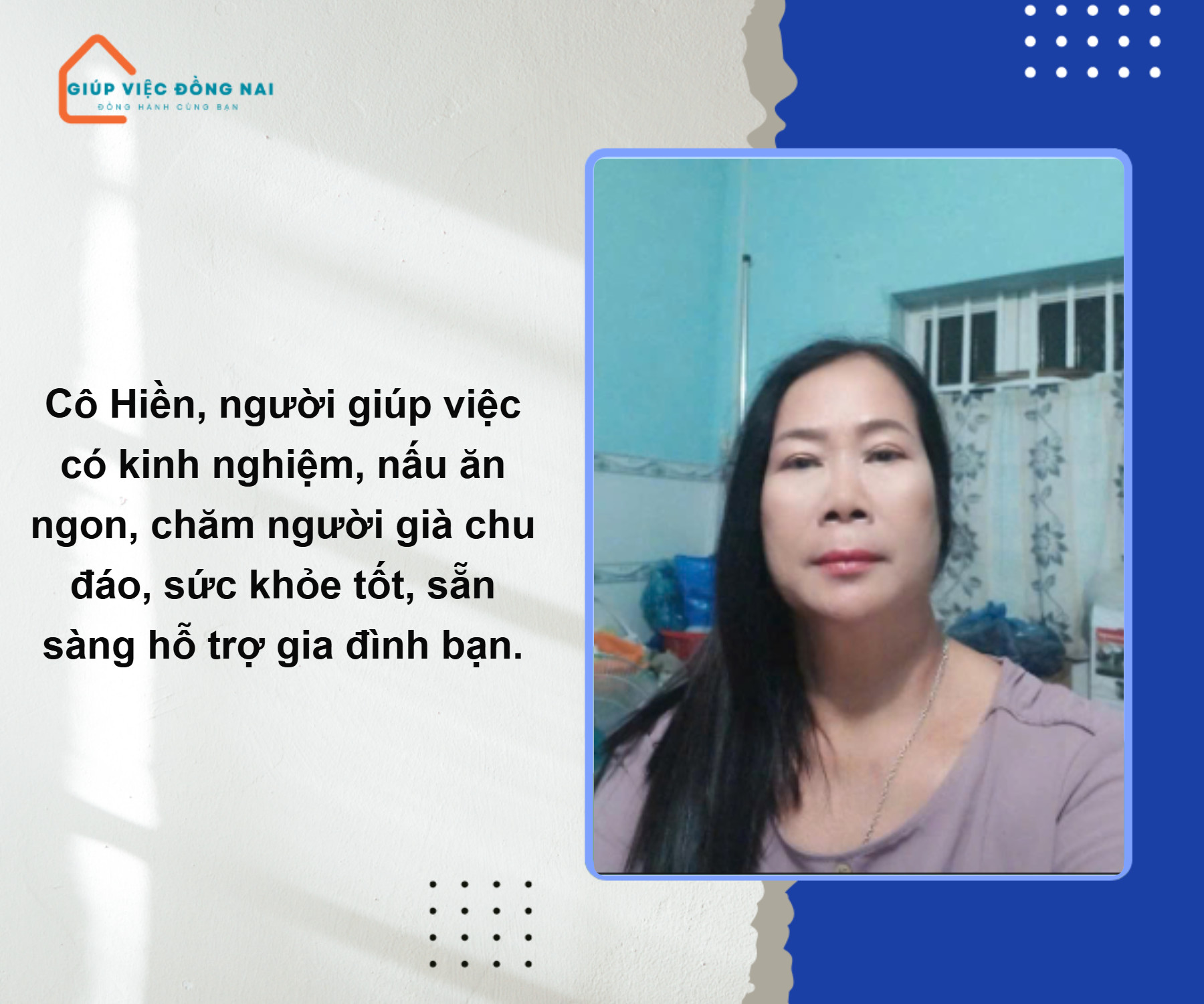 Chị PHẠM THỊ HIỀN, sinh năm 1966, quê Đồng Nai cần tìm việc