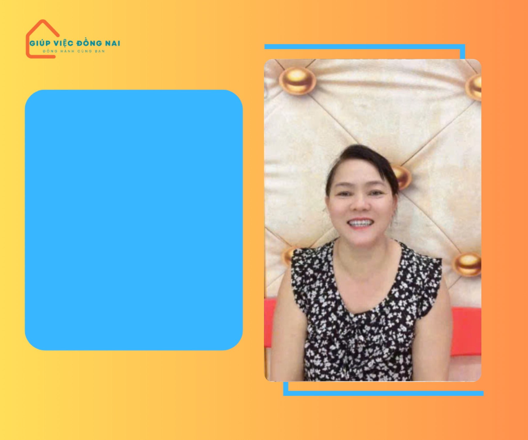 Chị TRẦN THỊ ĐÔNG, sinh năm 1975, quê Đà Nẵng cần tìm việc