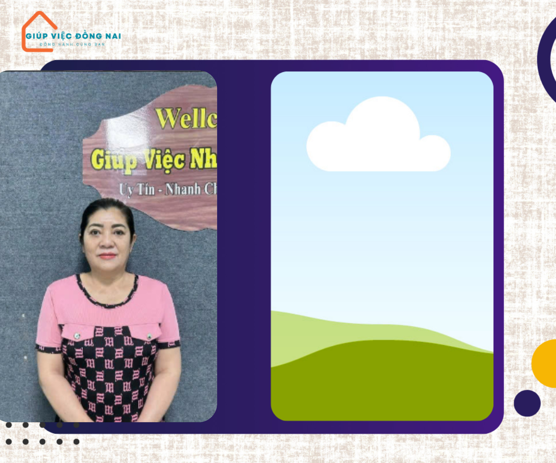 Chị ĐỖ KIM THANH, sinh năm 1968, quê Tiền Giang cần tìm việc