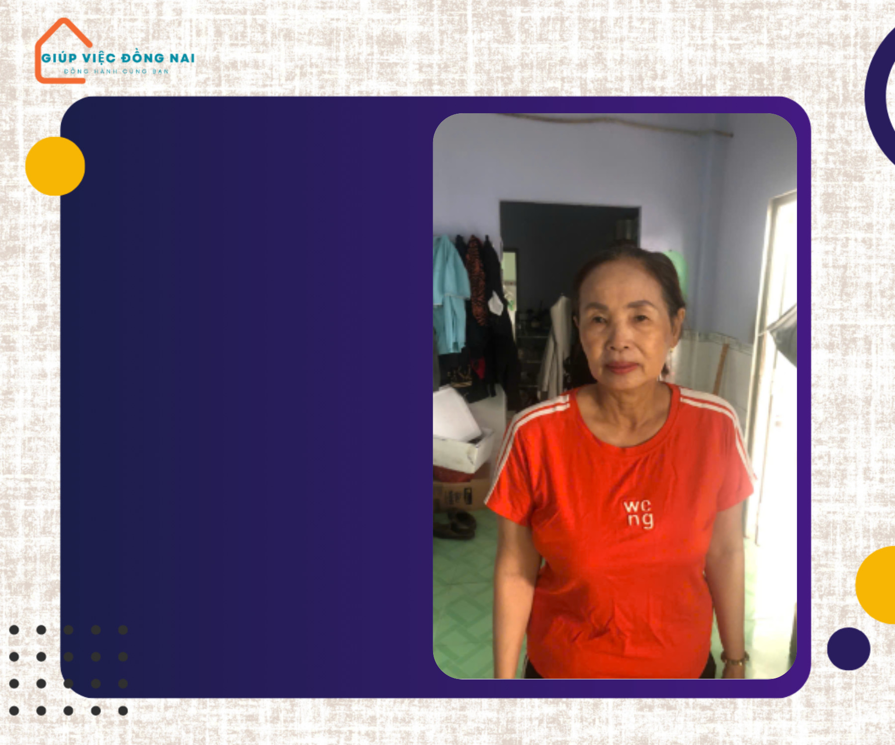 Chị LÊ THỊ MINH HÀ, sinh năm 1969, quê Bình Thuận cần tìm việc