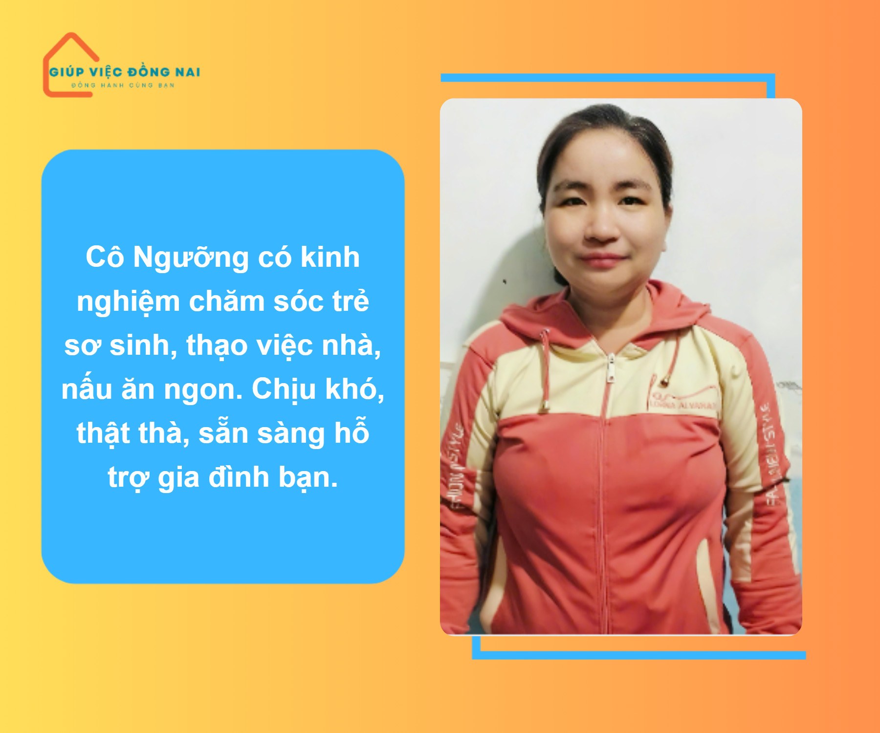 Chị VÕ NGỌC NGƯỠNG, sinh năm 1990, quê Hồ Chí Minh cần tìm việc