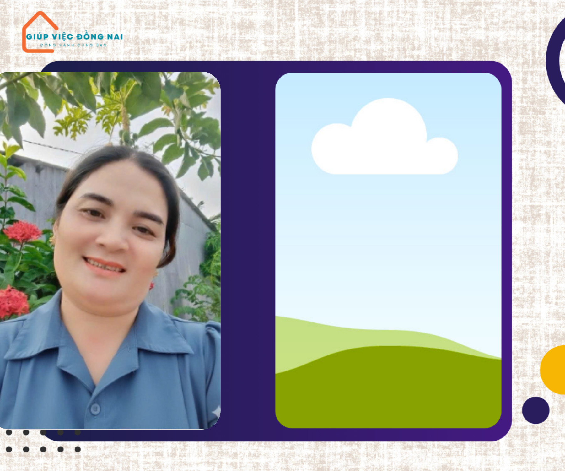 Chị Trần Thị Thơ, sinh năm 1980, quê Đồng Tháp cần tìm việc