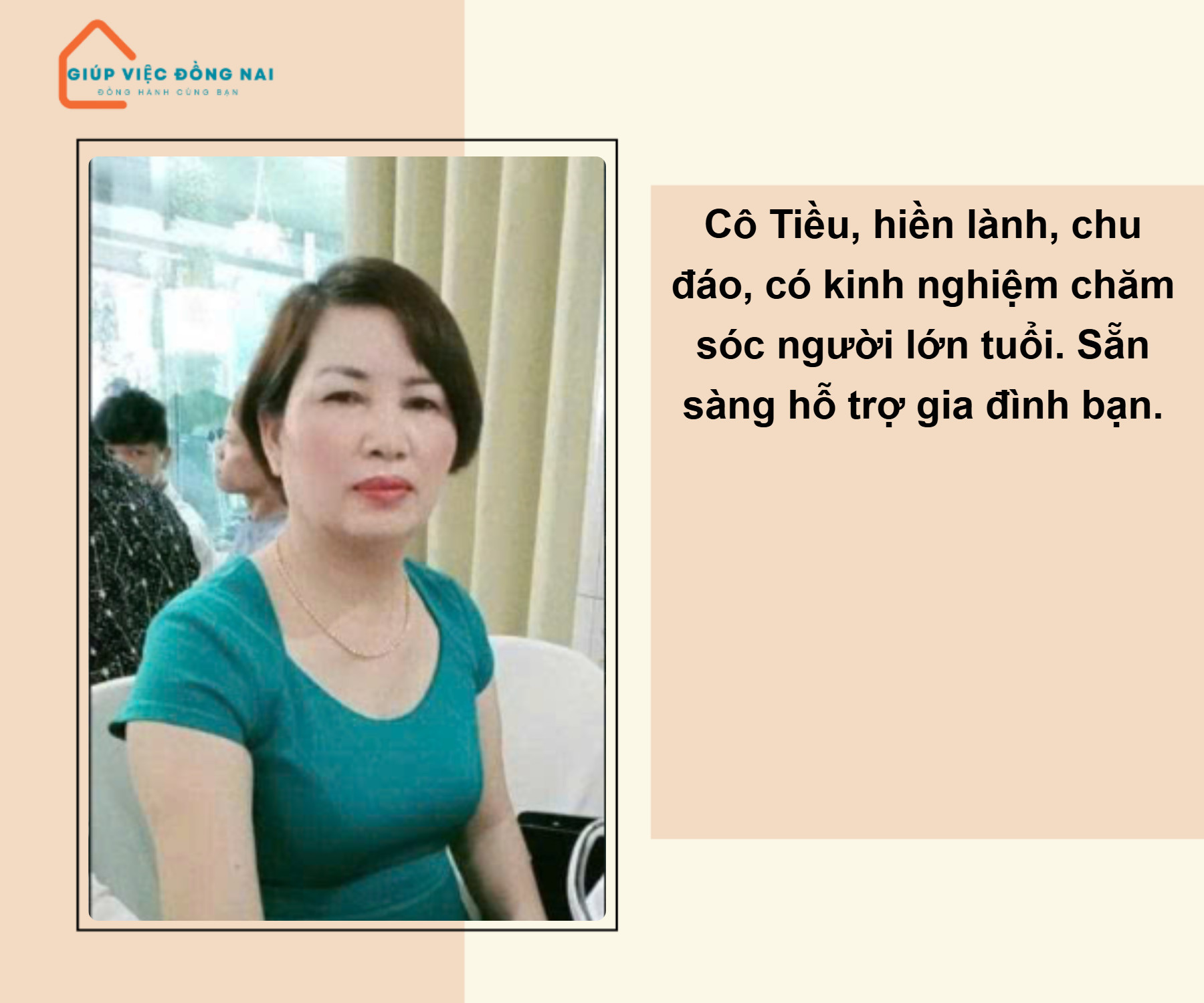 Chị BÙI THỊ TIỀU, sinh năm 1966, quê Hoà Bình cần tìm việc