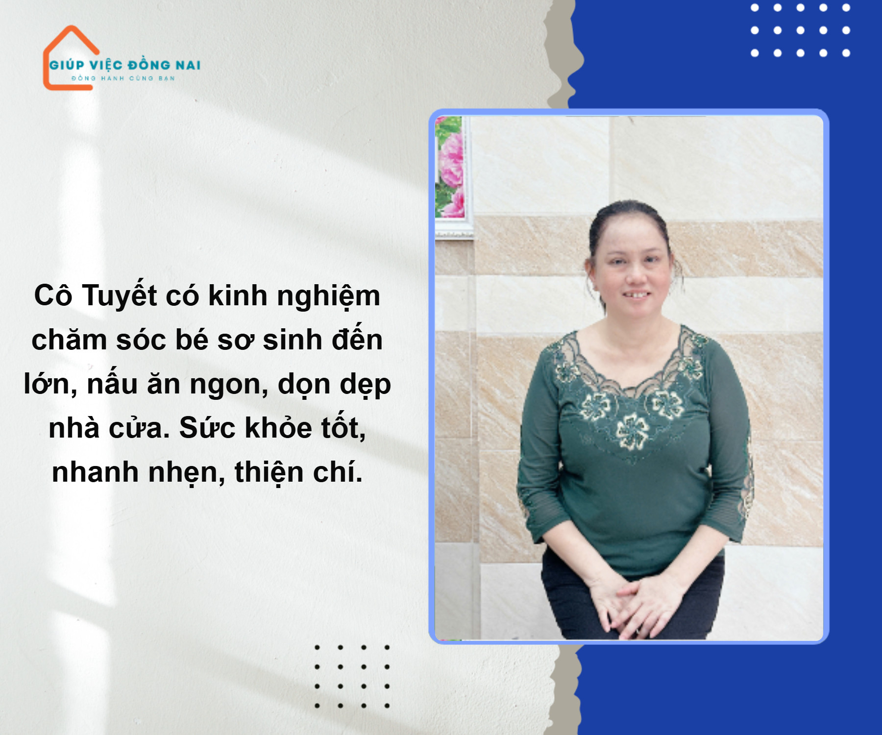 Chị LÊ NGỌC TUYẾT, sinh năm 1973, quê Cần Thơ cần tìm việc