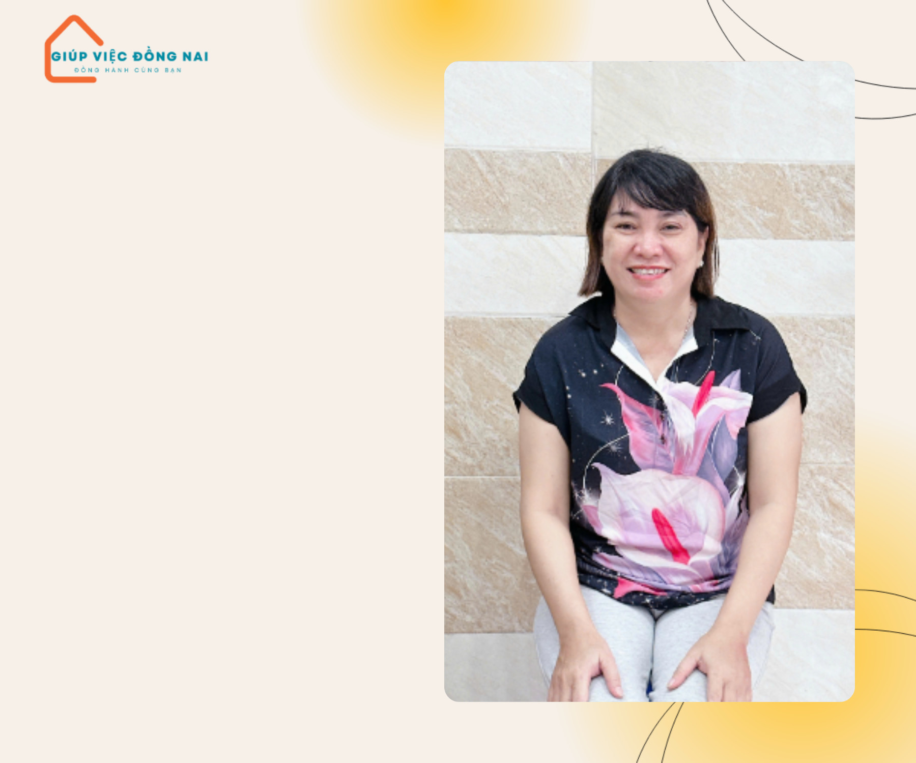 Chị Ngô Thị Kiều Giang, sinh năm 1980, quê Đồng Tháp cần tìm việc