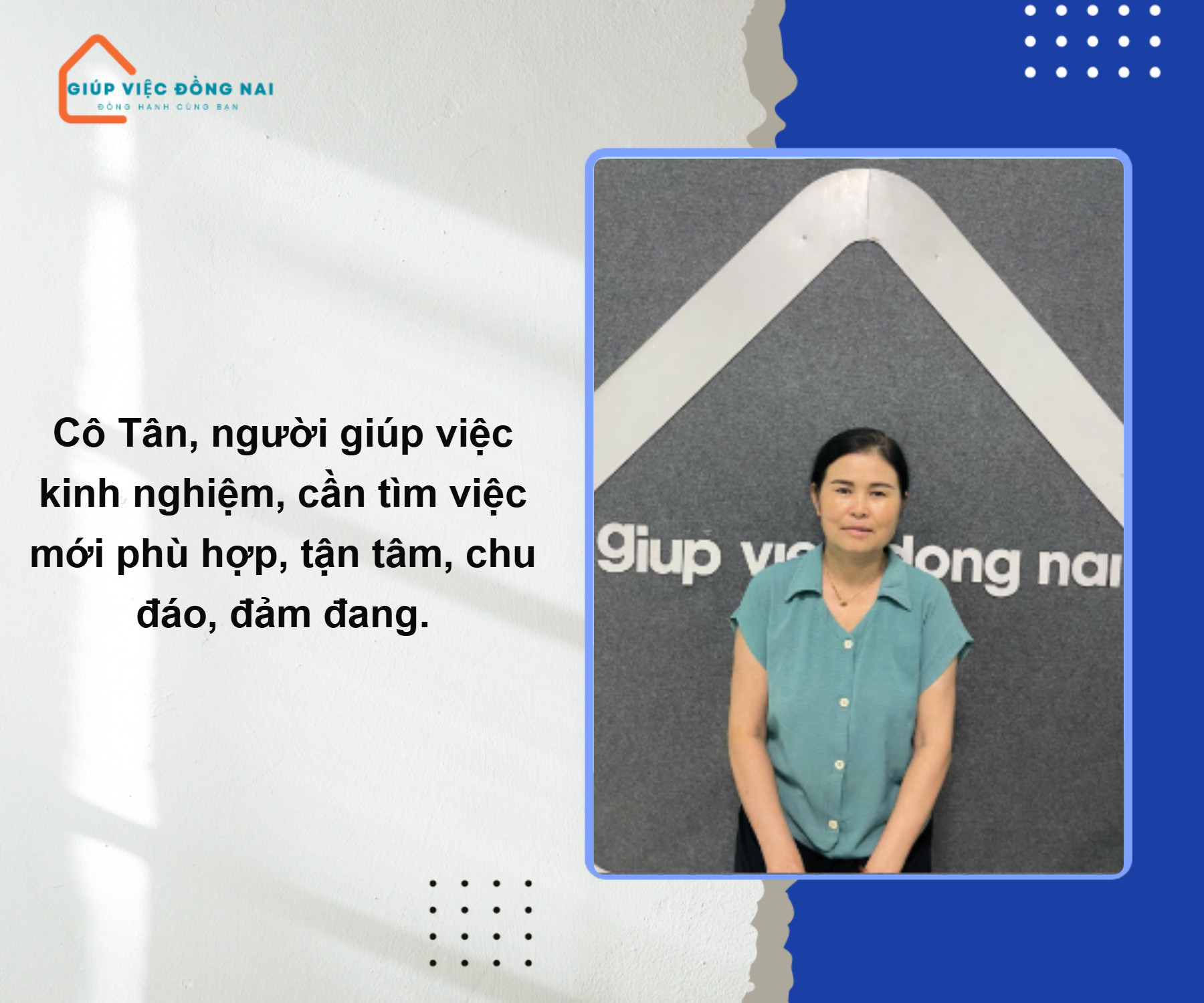 Chị PHẠM THỊ TÂN, sinh năm 1972, quê Hà Tĩnh cần tìm việc