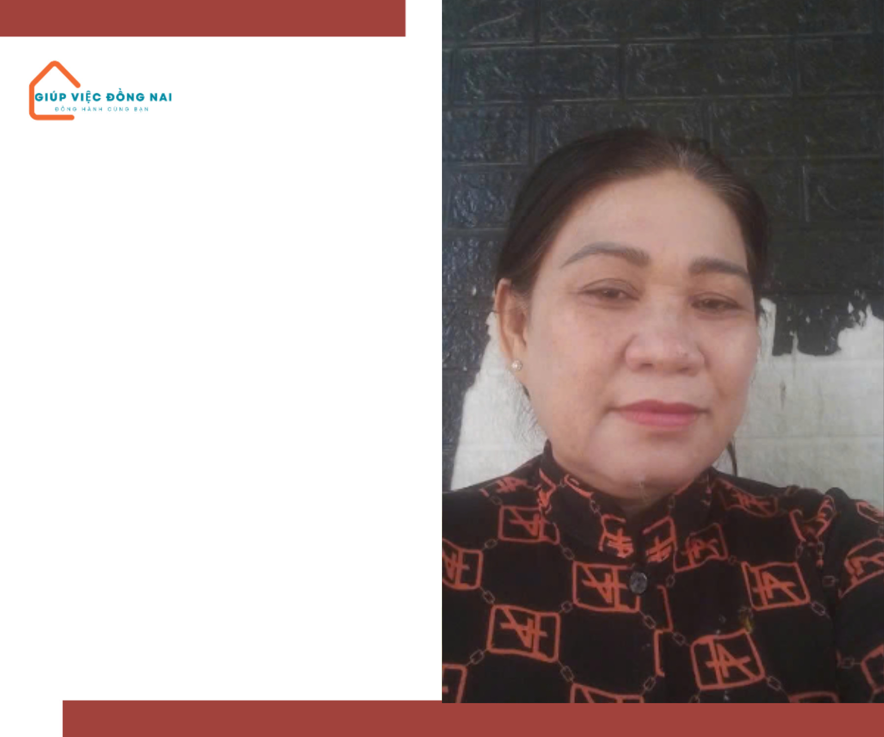 Chị NGUYỄN THỊ TRANG, sinh năm 1974, quê Đồng Tháp cần tìm việc