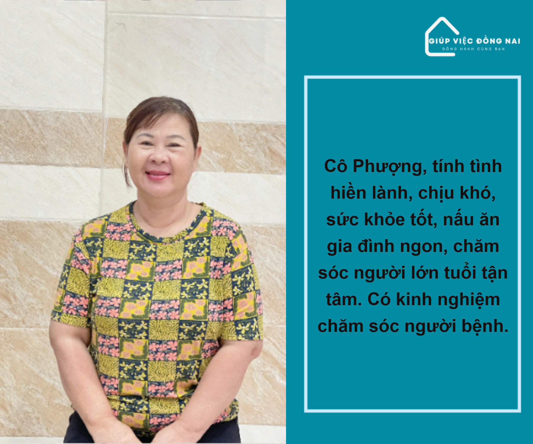 Chị NGUYỄN THỊ PHƯỢNG, sinh năm 1970, quê Hồ Chí Minh cần tìm việc