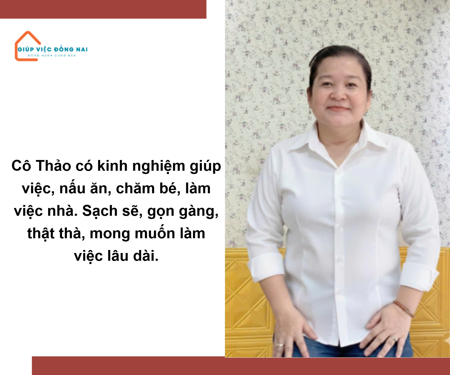 Chị LÊ THỊ THẢO, sinh năm 1971, quê Cần Thơ cần tìm việc