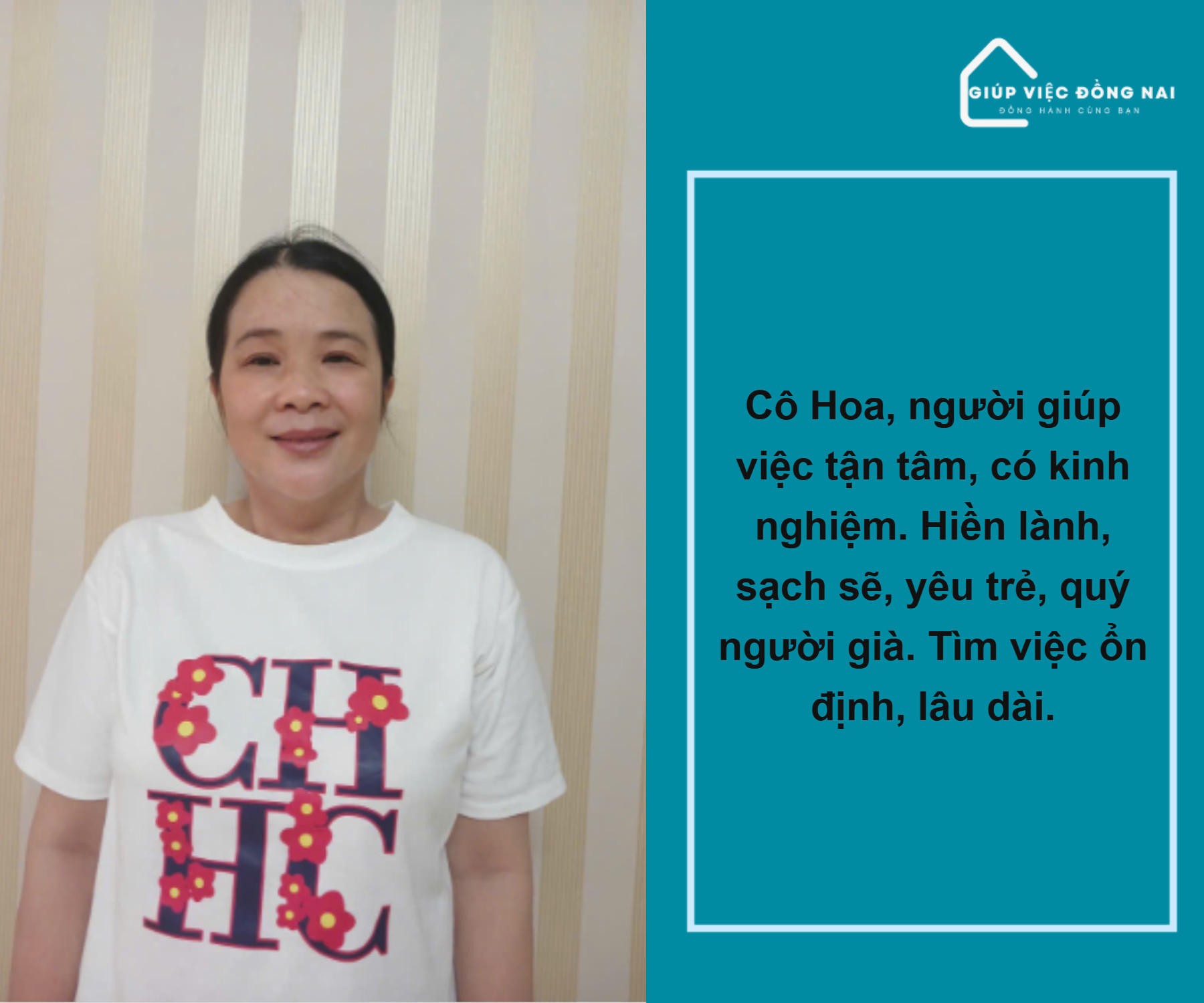 Chị NGUYỄN THỊ HOA, sinh năm 1981, quê Quảng Bình cần tìm việc