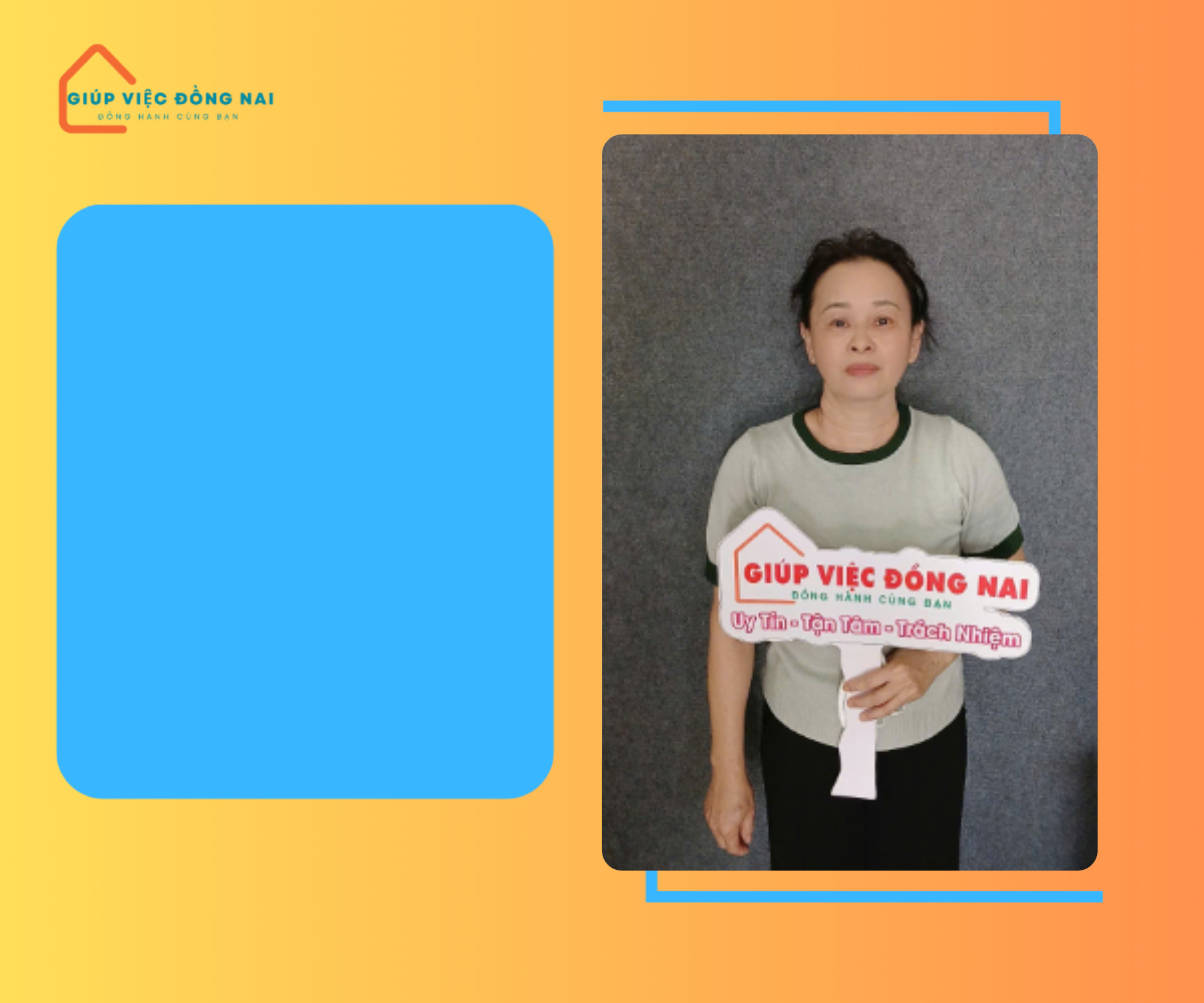 Chị NGUYỄN THỊ LOAN, sinh năm 1969, quê Bến Tre cần tìm việc