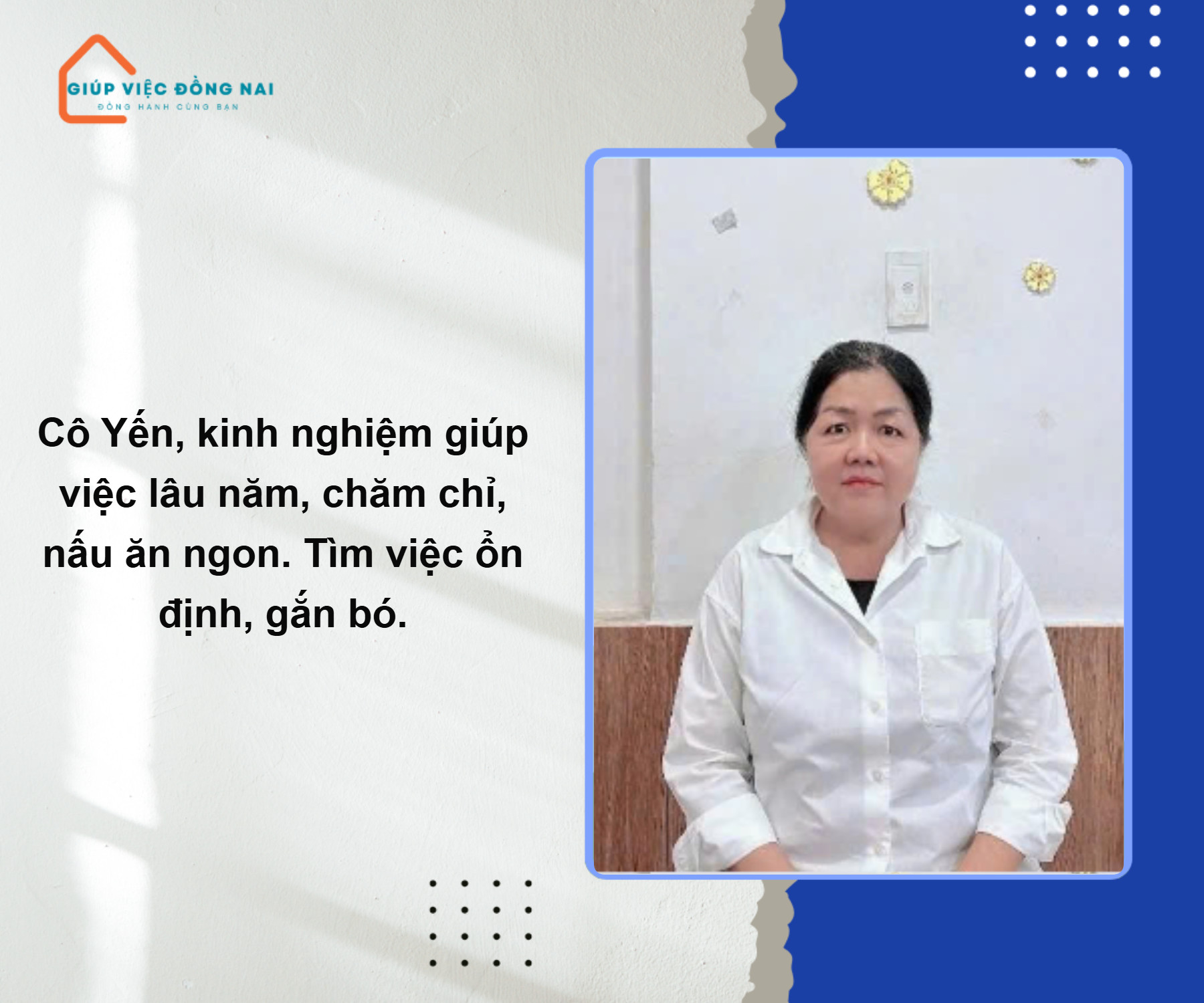 Chị Trương Ngọc Yến, sinh năm 1971, quê Hồ Chí Minh cần tìm việc