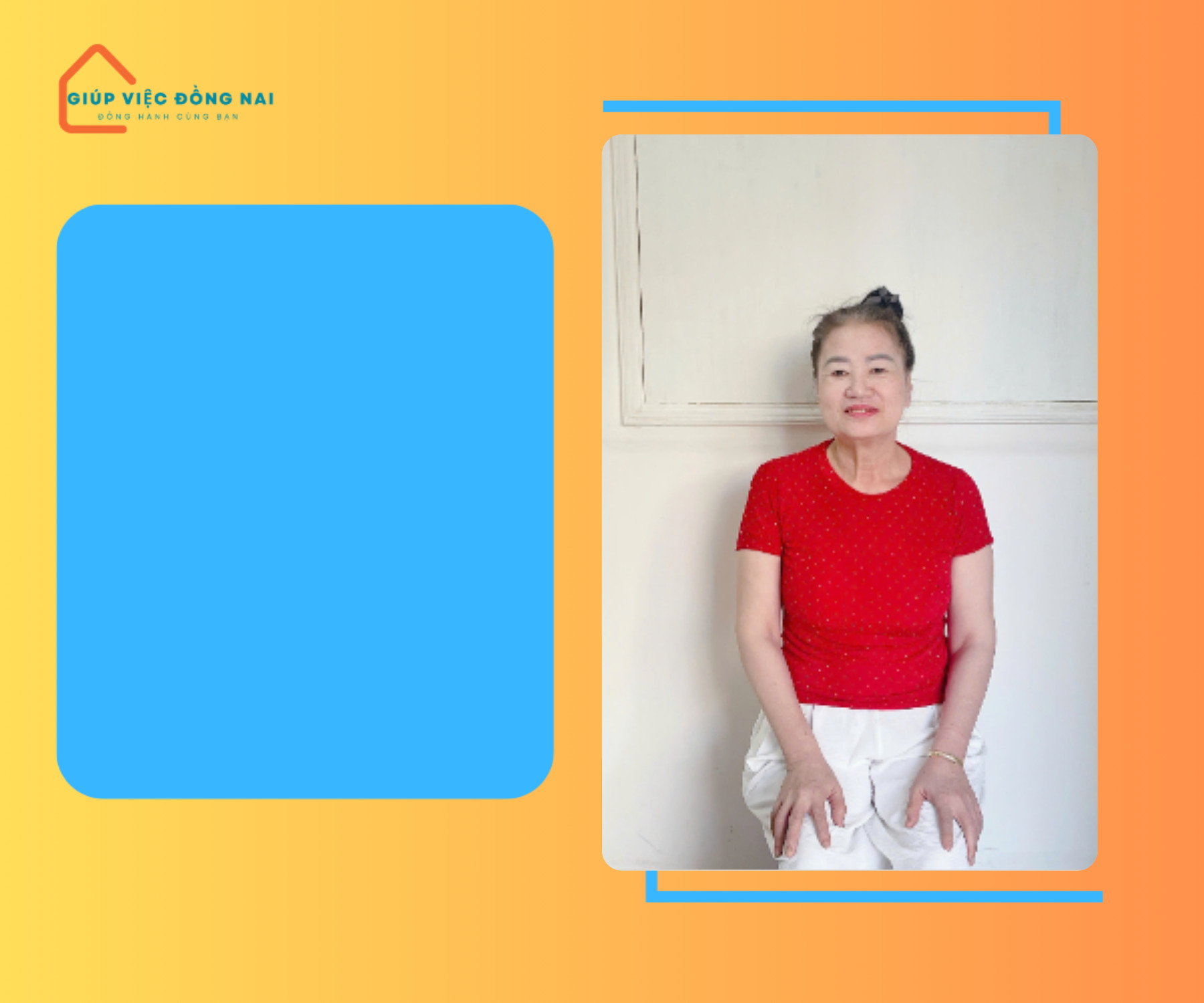 Chị Trần Thị Mai, sinh năm 1970, quê Sóc Trăng cần tìm việc