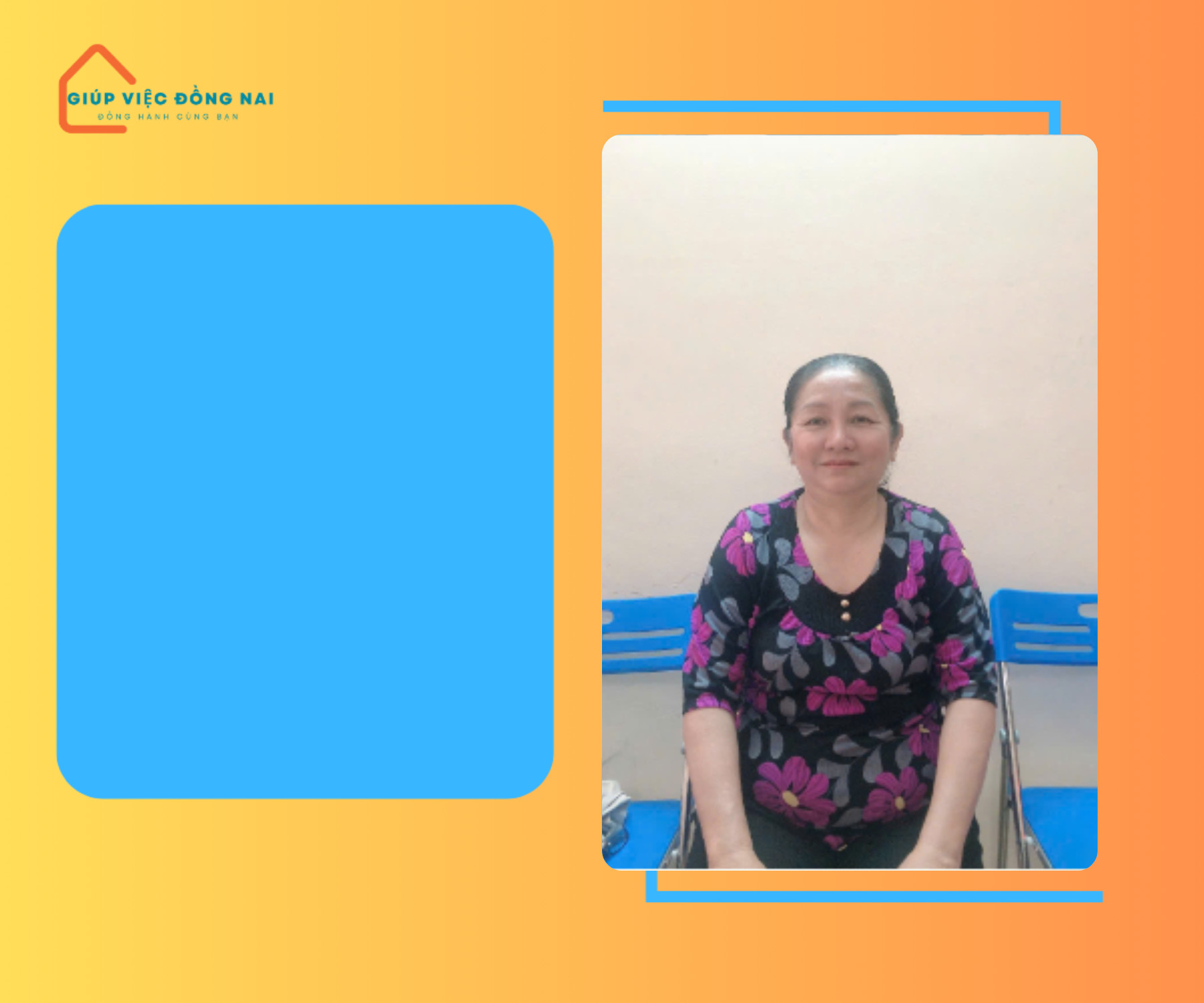 Chị PHẠM THỊ ÁNH NGUYỆT, sinh năm 1967, quê Bến Tre cần tìm việc