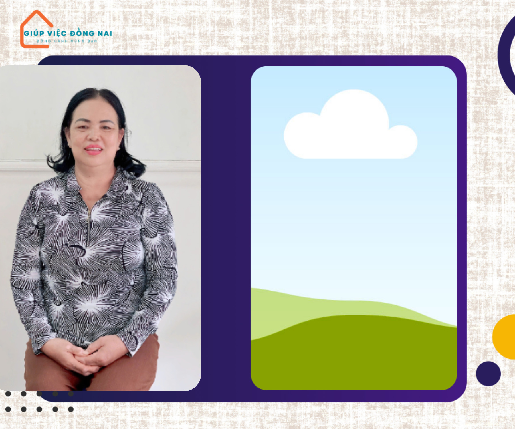 Chị TẠ THỊ CƯ, sinh năm 1968, quê Bình Phước cần tìm việc