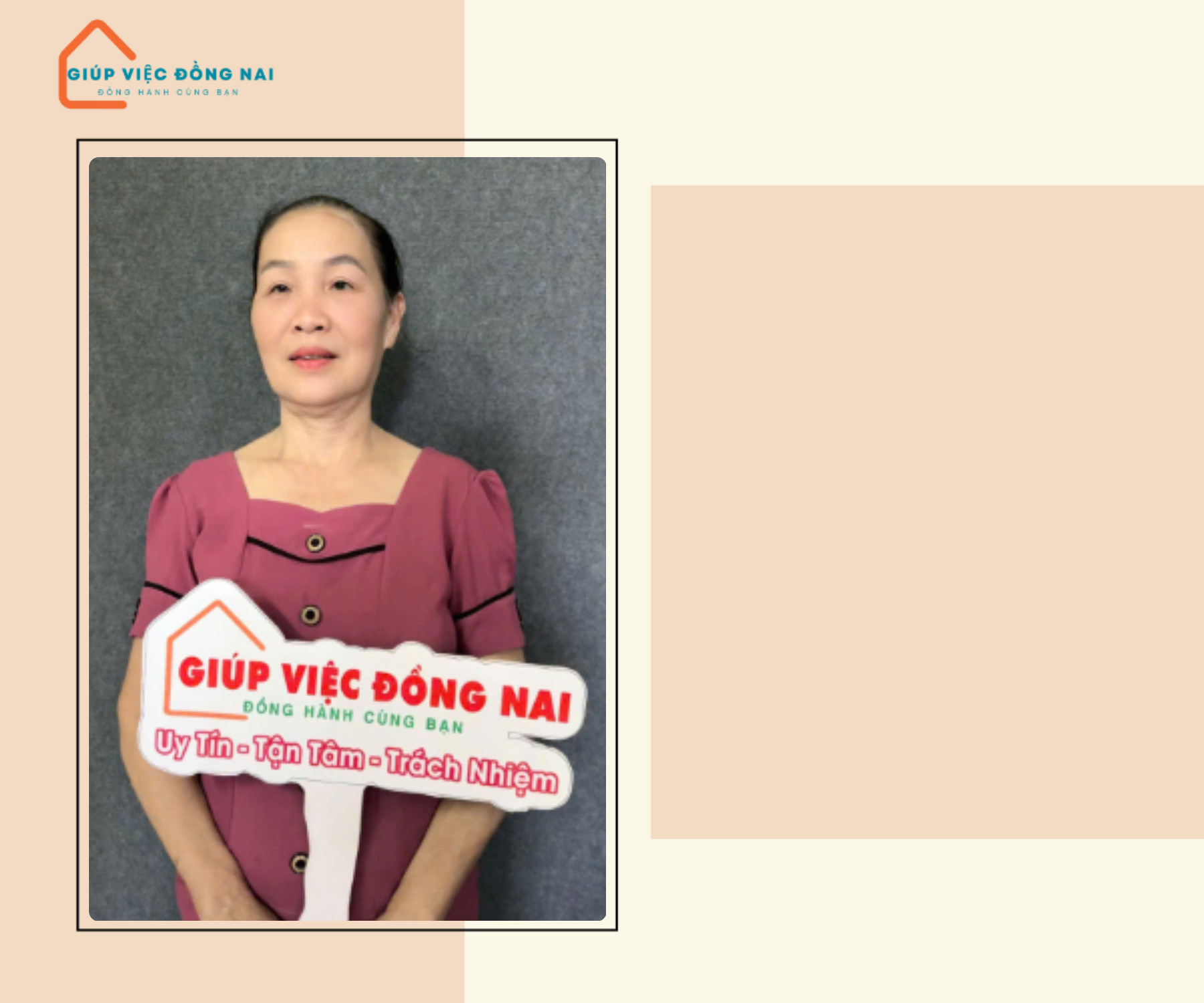 Chị HOÀNG THỊ NHUNG, sinh năm 1965, quê Nghệ An cần tìm việc