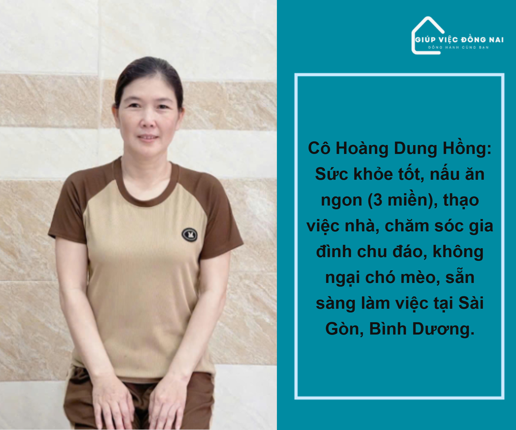 Chị HOÀNG DUNG HỒNG, sinh năm 1979, quê Bình Dương cần tìm việc