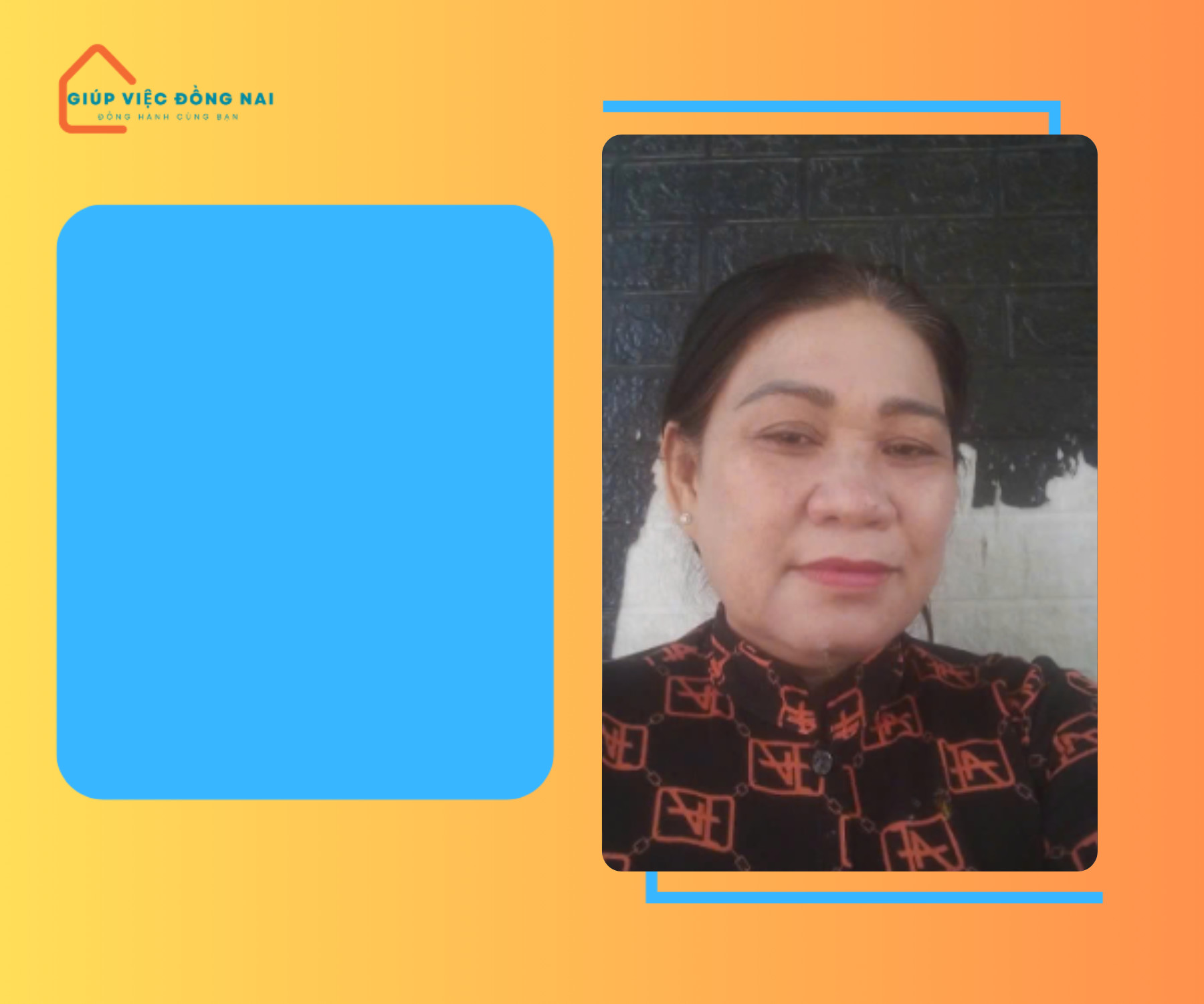 Chị NGUYỄN THỊ TRANG, sinh năm 1974, quê Đồng Tháp cần tìm việc