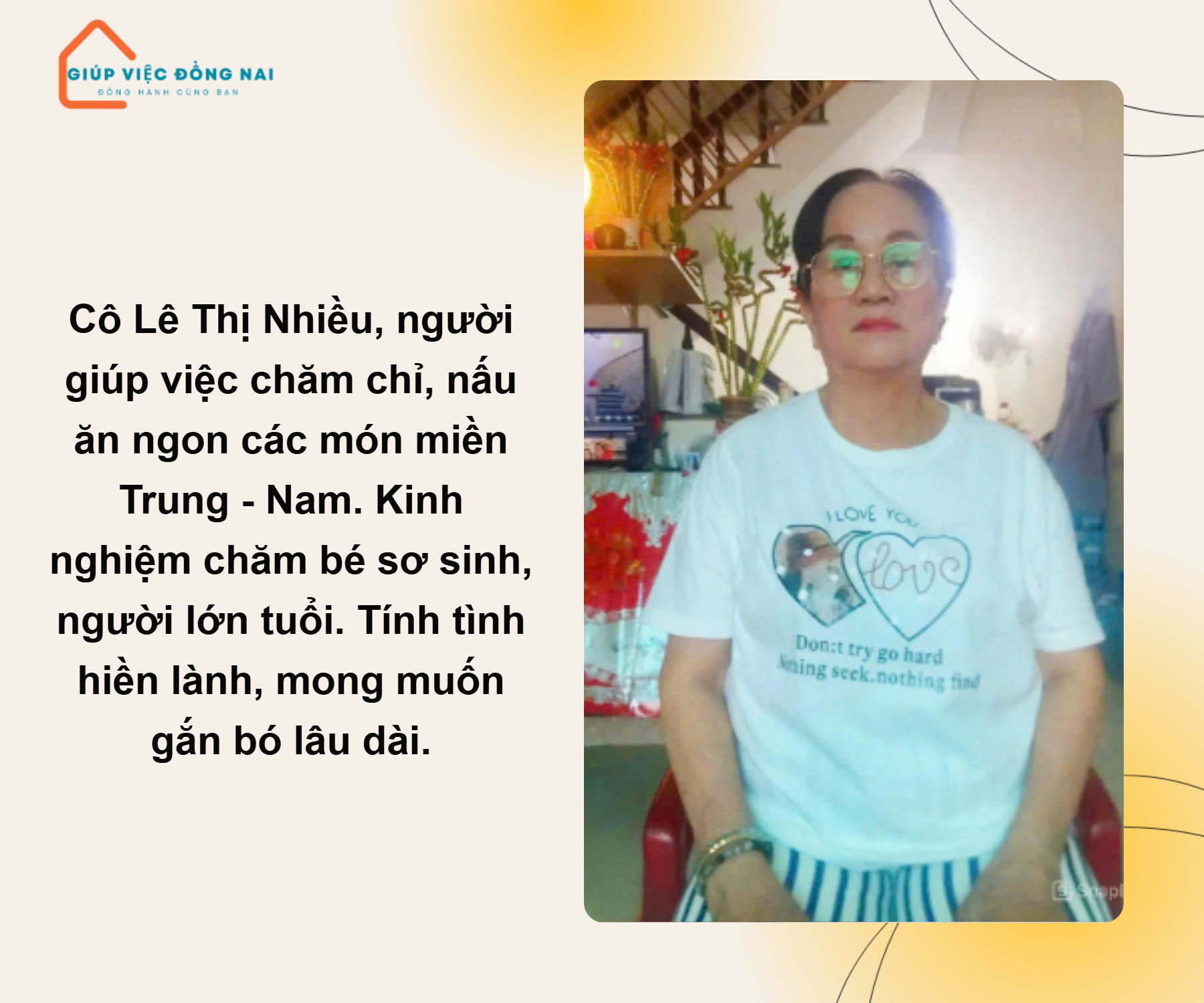 Chị LÊ THỊ NHIỀU, sinh năm 1963, quê Đồng Tháp cần tìm việc
