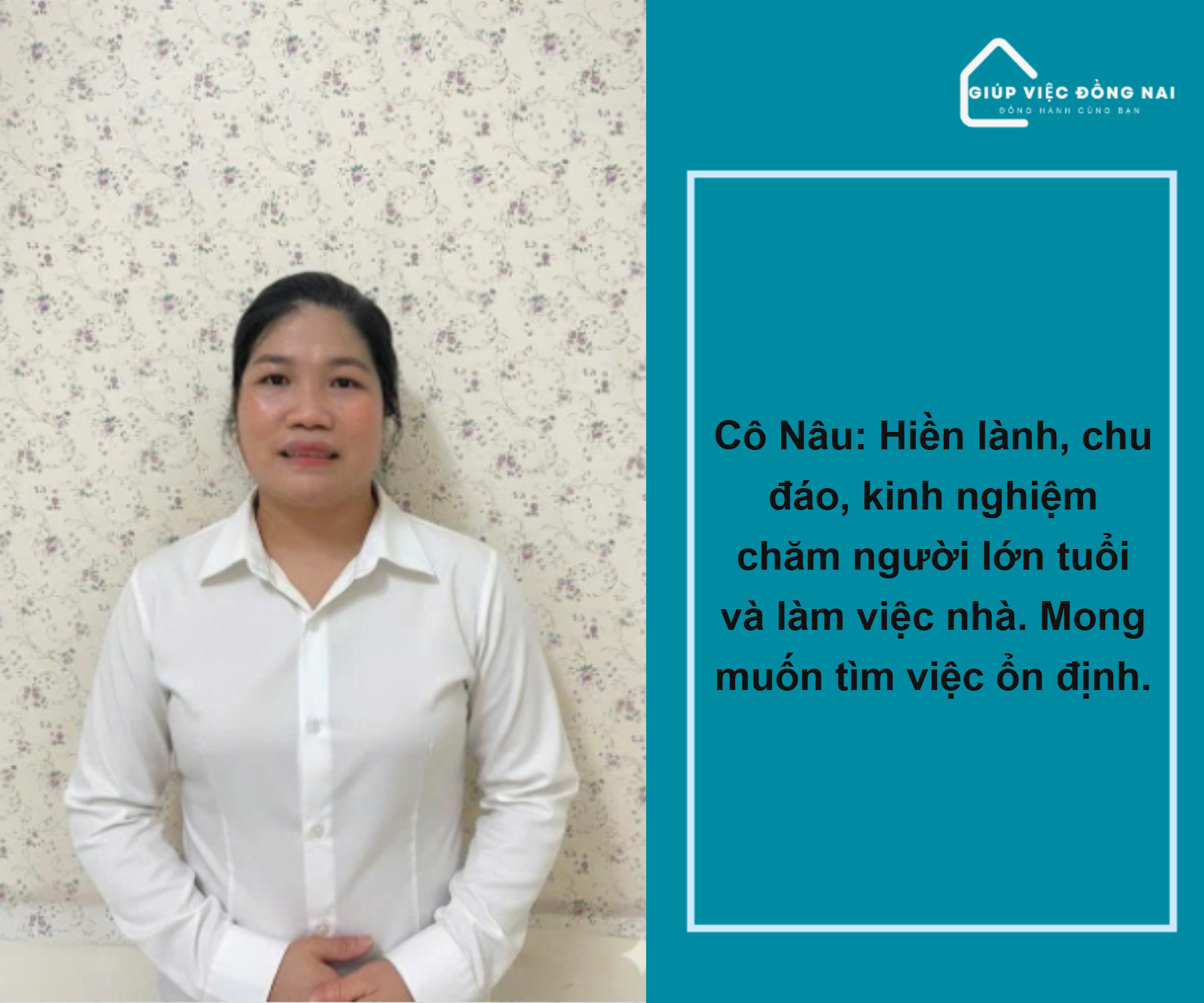 Chị MAI THỊ NÂU, sinh năm 1987, quê Thừa Thiên Huế  cần tìm việc