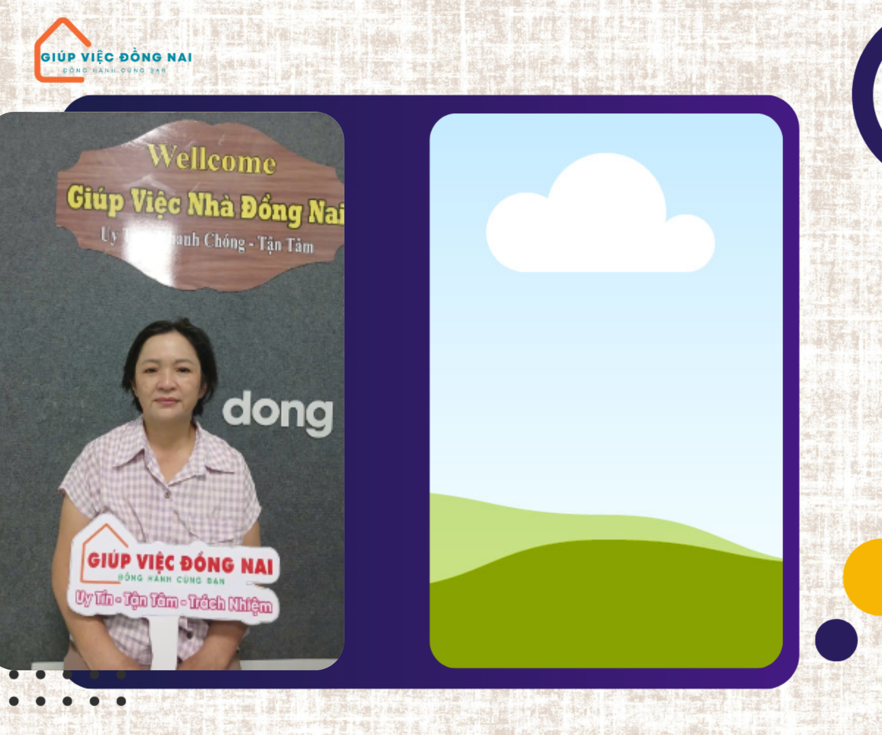 Chị TỐNG THỊ THANH NGUYỆT, sinh năm 1971, quê Đồng Nai cần tìm việc