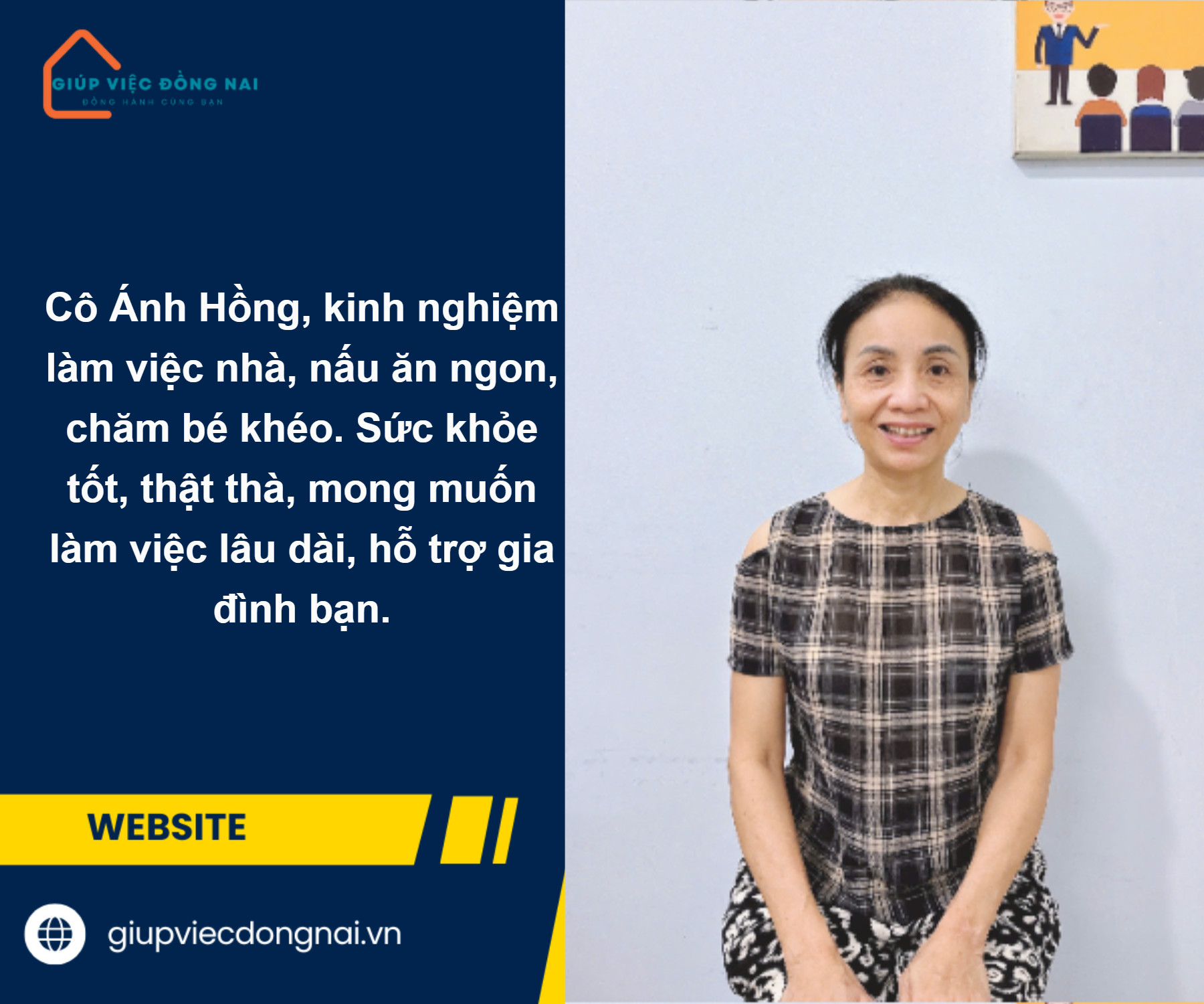 Chị NGUYỄN THỊ ÁNH HỒNG, sinh năm 1973, quê Đắk Lắk cần tìm việc