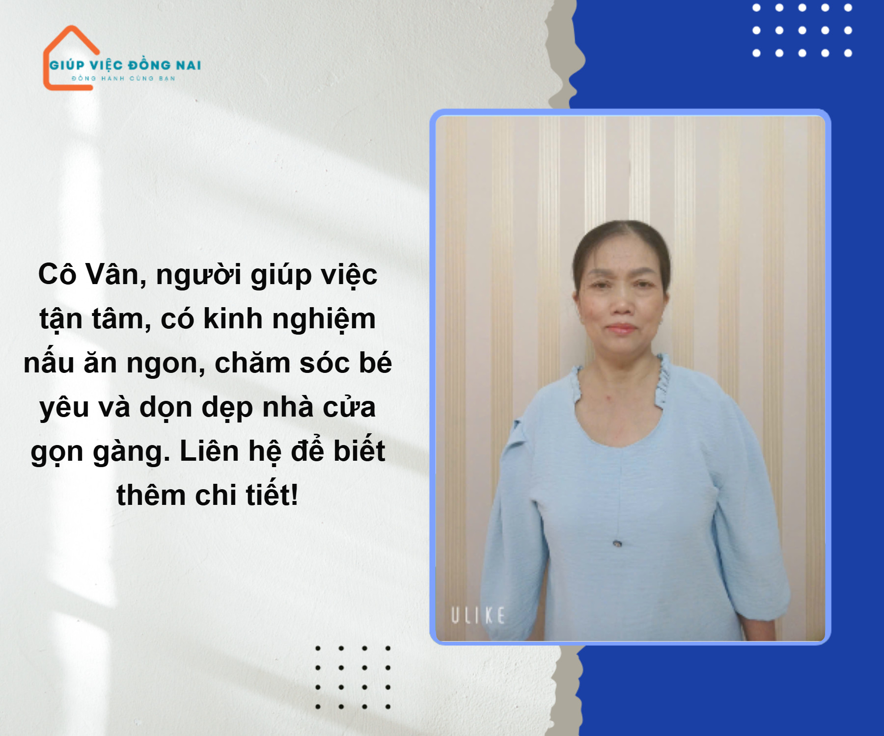 Chị PHẠM TUYẾT LOAN, sinh năm 1981, quê Tiền Giang cần tìm việc